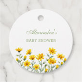 Yellow Boho Wildflower Baby shower Bedankt Bedankjes Labels (Voorkant)