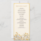 Yellow Boho Wildflower Floral bruiloft programma (Achterkant)