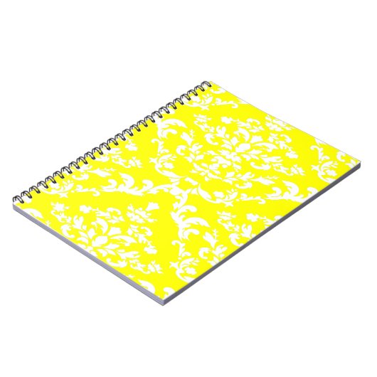 Yellow Bold Mod Damask Notitieboek (Linkerzijde)