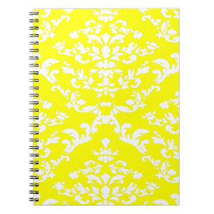 Yellow Bold Mod Damask Notitieboek
