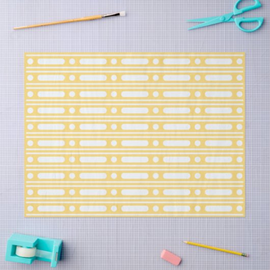 Yellow Bone Inlay Dots Border Decoupage Paper Tissuepapier (Craft)