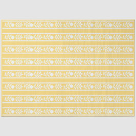 Yellow Bone Inlay Floral Border Decoupage Paper Tissuepapier