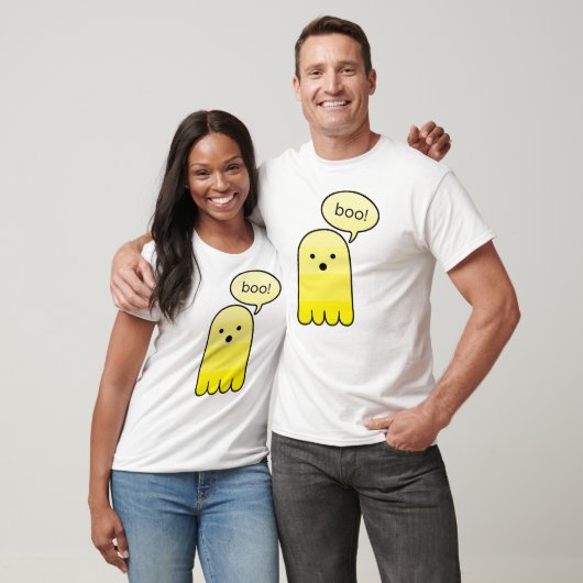 Yellow Boo Boo Ghost Halloween T-shirt (Unisex)