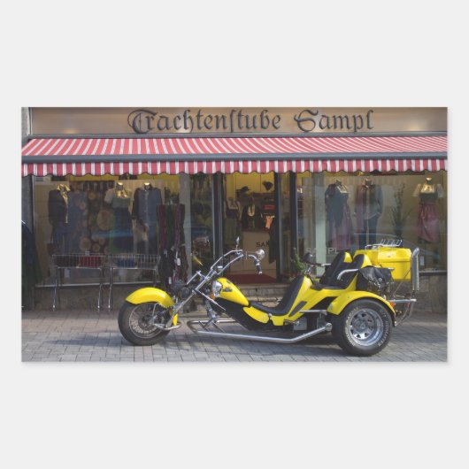 Yellow Boom Trike Rechthoekige Sticker (Voorkant)