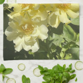 Yellow Botanical Flowers Theedoek (Gevouwen)