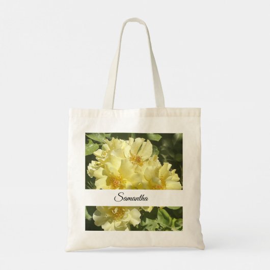Yellow Botanical Flowers Tote Bag (Achterkant)