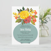 Yellow Bouquet-uitnodiging Kaart (Staand voorkant)