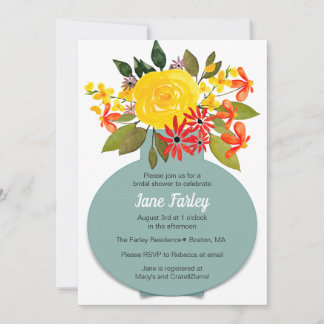 Yellow Bouquet-uitnodiging Kaart