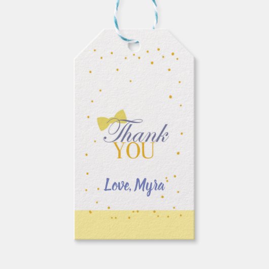 Yellow Bow Gift Label Cadeaulabel (Voorkant)