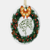 YELLOW BOW GREEN APPALOSA KERAMISCH ORNAMENT (Rechts)