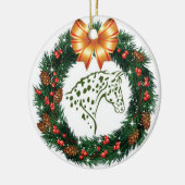 YELLOW BOW GREEN APPALOSA KERAMISCH ORNAMENT (Links)