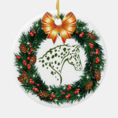 YELLOW BOW GREEN APPALOSA KERAMISCH ORNAMENT (Achterkant)
