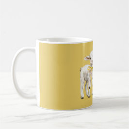 Yellow Bow Lamb Sweetheart Koffiemok