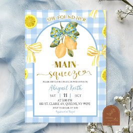 Yellow Bow Lemon Bridal Shower Invitation Kaart