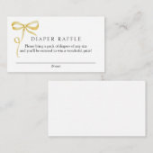 Yellow Bow Luier Raffle Baby shower Informatiekaartje (Voorkant / Achterkant)