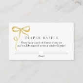 Yellow Bow Luier Raffle Baby shower Informatiekaartje (Voorkant)