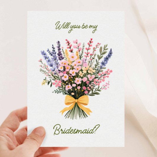 Yellow Bow Modern Wildflower Bouquet zal je zijn