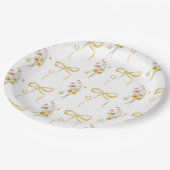 Yellow Bow Summer Wildflowers Baby shower Papieren Bordje (Gekanteld)