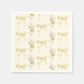 Yellow Bow Summer Wildflowers Baby shower Servet (Voorkant)