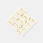 Yellow Bow Summer Wildflowers Baby shower Servet (Hoek)