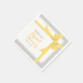 Yellow Bow & White Stippen Vrijgezellenfeest Servet (Hoek)