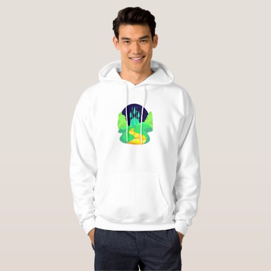 Yellow Brick Road mannen Hoodie sweatshirt met cap (Voorkant volledig)