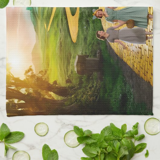 Yellow Brick Road naar Emerald City Theedoek (Gevouwen)