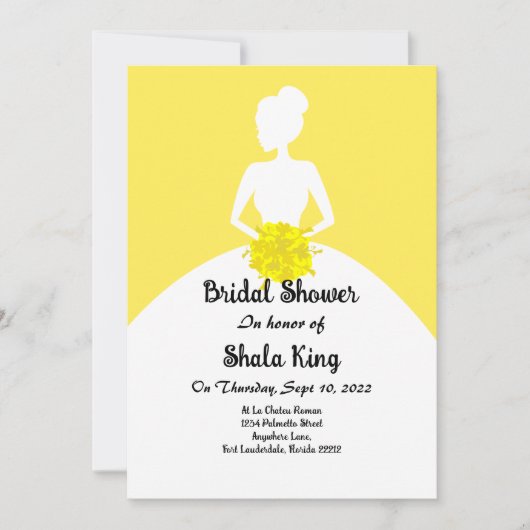 Yellow Bridal Shower Invitation Kaart (Voorkant)