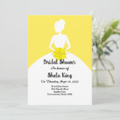 Yellow Bridal Shower Invitation Kaart (Staand voorkant)