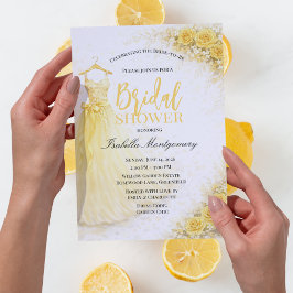 Yellow Bridesmaid Dress Bridal Shower Kaart