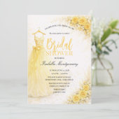 Yellow Bridesmaid Dress Bridal Shower Kaart (Staand voorkant)