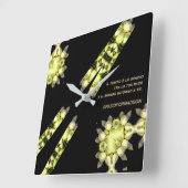 "Yellow broken heart in black from silve" & Tempo Vierkante Klok (Hoek)