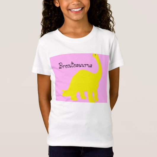 Yellow Brontosaurus T-Shirt voor kinderen (Voorkant)