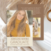 Yellow Brown 2-foto Afstuderen Aankondiging