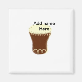 Yellow brown drum watercolor add name hand-drawn s magneet