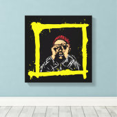 Yellow Brown Red Colorful Graffiti Illustration Canvas Afdruk (Insitu (Houten vloer))