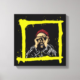 Yellow Brown Red Colorful Graffiti Illustration Canvas Afdruk