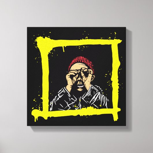 Yellow Brown Red Colorful Graffiti Illustration Canvas Afdruk (Voorkant)