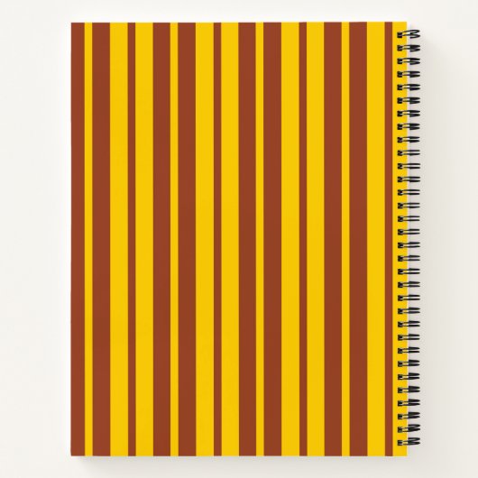 Yellow Brown Stylish Stripes Pattern Design  Notitieboek (Achterkant)