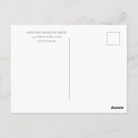 Yellow Brown Sunflower Foto House New Address Briefkaart (Achterkant)