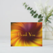 Yellow Brown Swirls Abstract Art Dank u Briefkaart (Staand voorkant)