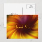 Yellow Brown Swirls Abstract Art Dank u Briefkaart (Voorkant / Achterkant)