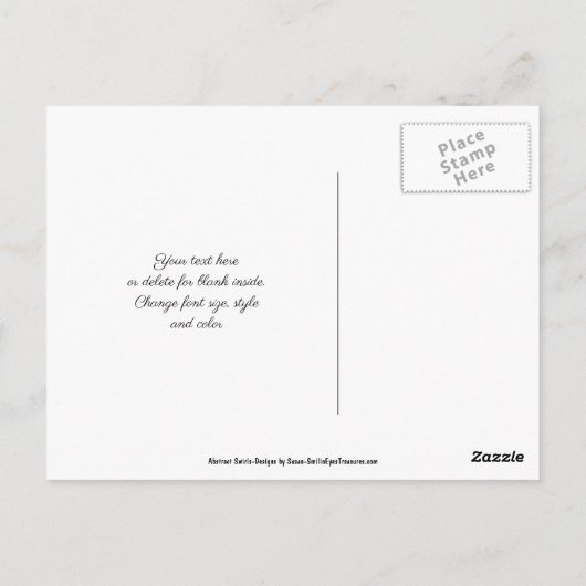 Yellow Brown Swirls Abstract Art Dank u Briefkaart (Achterkant)