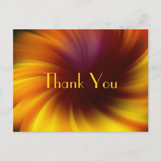 Yellow Brown Swirls Abstract Art Dank u Briefkaart (Voorkant)