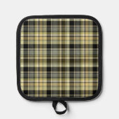 Yellow-brown tartan plaid.  pannenlap (Voorkant)