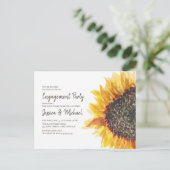 Yellow Brown White Sunflower Boho Engagement Party Briefkaart (Staand voorkant)
