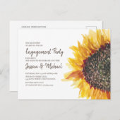 Yellow Brown White Sunflower Boho Engagement Party Briefkaart (Voorkant / Achterkant)