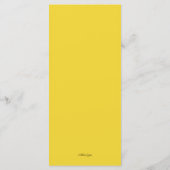 Yellow Brown & White Wedding Receptie Menu's (Achterkant)