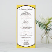 Yellow Brown & White Wedding Receptie Menu's (Staand voorkant)