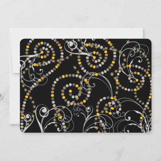 Yellow Bubbly Bottles Wervelt Oudejaarsfeest Kaart (Achterkant)